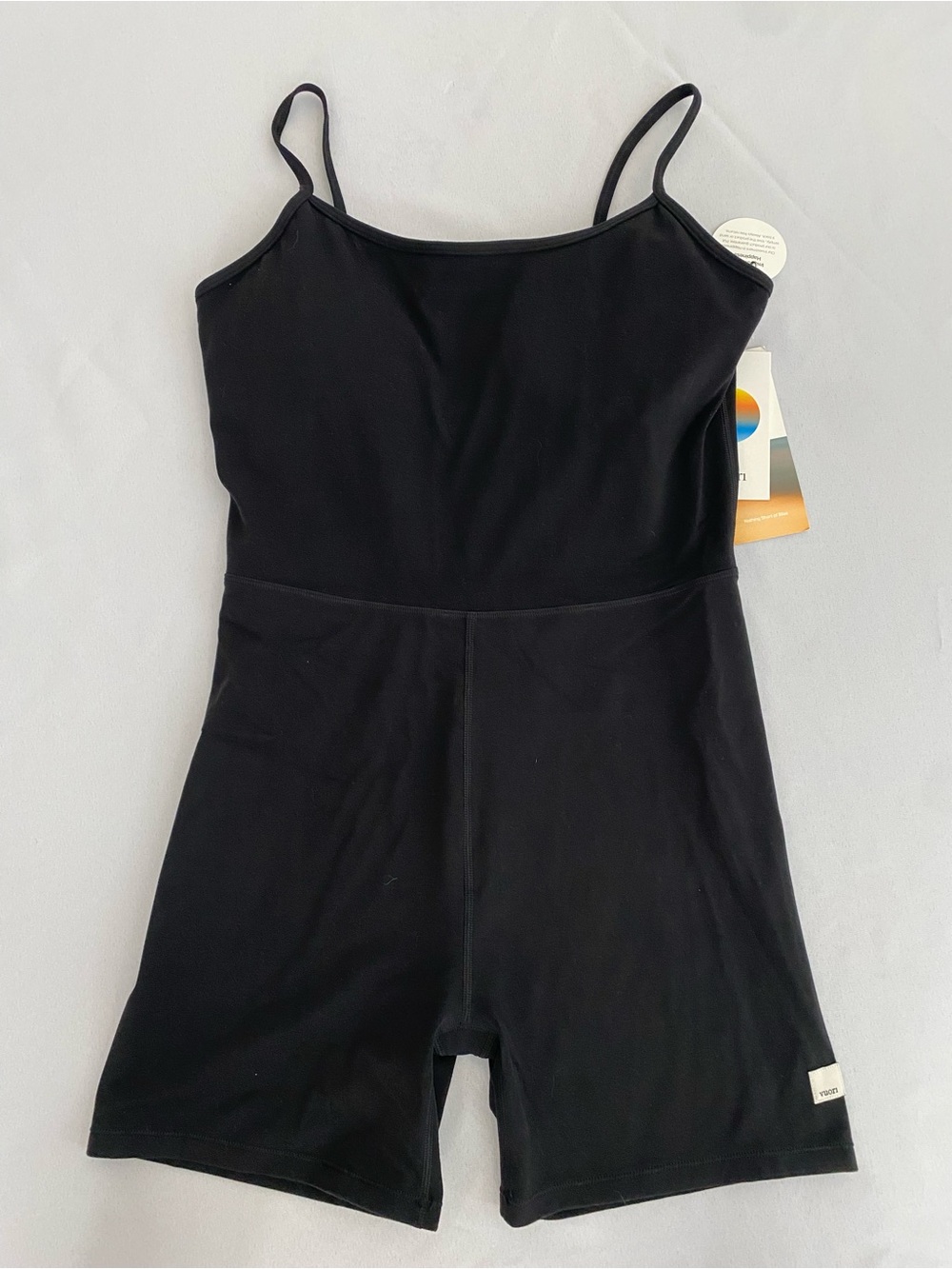 Vuori Women’s All the Feels Onesie Medium Romper Bodysuit Black Yoga Pilates NWT